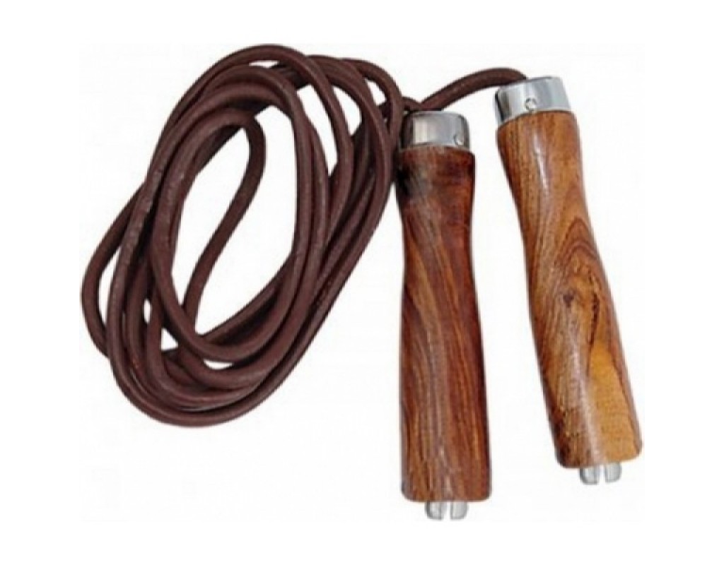 Slite Tech Sports MaxiTwist Leather Jump Rope – Wooden Handles – Ball Bearing Speed Rope